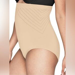 NEW Maidenform Flexees High Waist BRIEF Firm Shaper Panty Med Cool Comfort NUDE